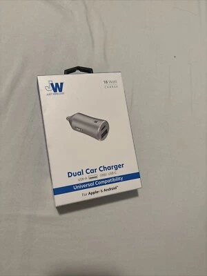 NEW! Just Wireless 3.4A Dual Port USB-A and USB-C Car Charger - Gray - Image 1 of 4