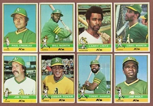 1976 Topps Lot (8) A's 9 33 109 189 Washington 221 246 Tovar 274 Harper 603 - Bild 1 von 2