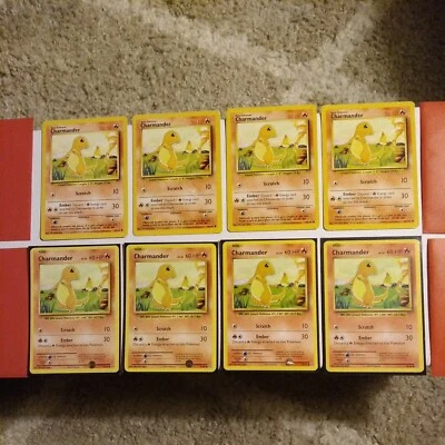 Pokemon Charmander x8 Base Set Cards 46/102 (4)NM. XY evolutions 9/108 (4) Mint - Image 1 of 4