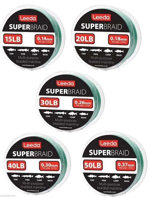 Leeda Super Braid Fishing Line - 150 Yard Spools - Image 1 of 1