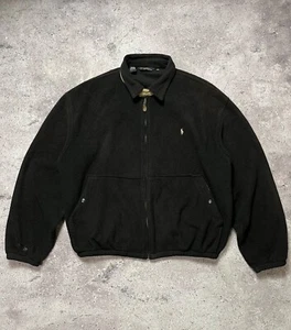Polo Ralph Lauren Vintage Fleece Harrington Jacket Full Zip Size XL Men's Faded - Picture 1 of 21