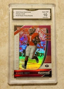 ‘20 Panini Purple Prizm D’Andre Swift Rookie Bears 🔥Perfect GMA 10 Gem Mint RC - Picture 1 of 2