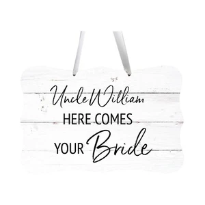 Custom Wall Hanging Wedding Sign For Ceremony And Reception Here Comes The Bride - Picture 1 of 36