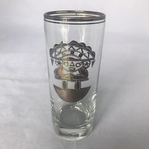 Vtg Unusual Design Aztec Warrior Silver Tall Drinking Glass 6” - Picture 1 of 12