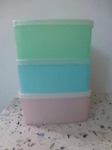 TUPPERWARE Storage Containers 311 Blue Pink Green w/Lids - Picture 1 of 8