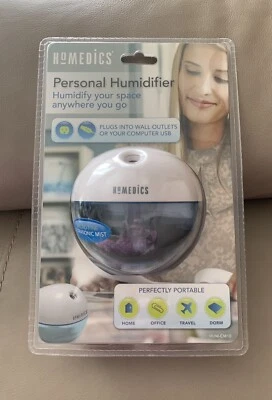 NEW in PACKAGE - Homedics Mini PERSONAL HUMIDIFIER Microfine Ultrasonic Mist - Image 1 of 4