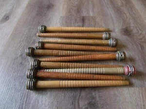 DE COLECCIÓN 10 HUSILLOS DE COSER DE MADERA COMERCIALES CARRETES BOBINAS 10 PULGADAS DE LARGO #3 - Imagen 1 de 2