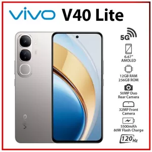 (New) VIVO V40 Lite 5G 12GB+256GB SILVER Dual SIM Unlocked Android Mobile Phone - Picture 1 of 5