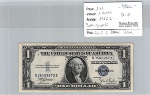 Banknote USA - 1 Dollar 1935 C - Blue N/E - Belle Quality - Pick 416c - Picture 1 of 2