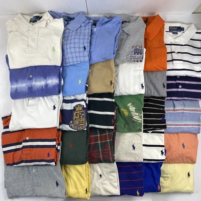 Venta al por mayor Lote de 25 polos Polo Ralph Lauren lisos manga corta (grado B) Foto 1 de 4
