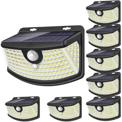 Illuminate Your Outdoors: 8-Pack Solar Motion Sensor Lights, 120 LEDs,  Water... - Image 1 of 4