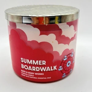Bath & Body Works 3-Docht-Kerze Sommerpromenade 14,5 Oz. Karamell-Apfel-Popcorn - Bild 1 von 13