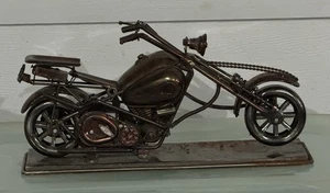Vintage Copper Tin Music Box 1970s Motorcycle 14in Tune Toyland #31423 - Picture 1 of 4