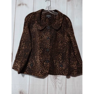 Elementz Blazer Ladies Extra Large Leopard Print Mob Wife Light Weight - Picture 1 of 6