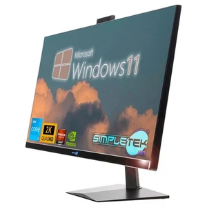 Tout En Un I3 27" 2K Windows 11 Ram 8 Go Ssd 120 Go Pc Ordinateur Fixe Gaming - Photo 1/11