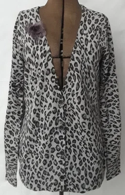 Cárdigan suéter Nomadic Traders para mujer talla pequeña gris manga larga botón delantero Foto 1 de 4