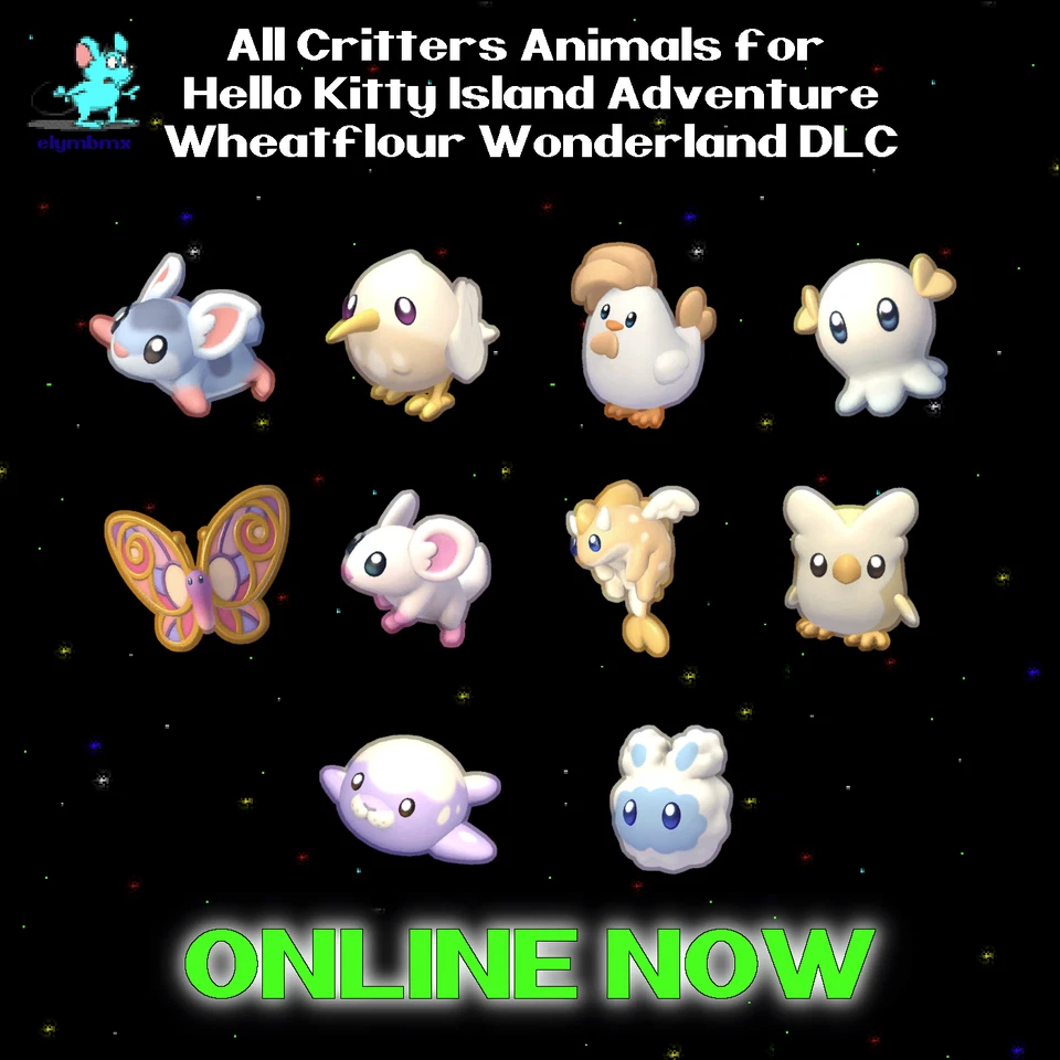 All Critters Animals for Hello Kitty Island Adventure Wheatflour Wonderland DLC - Image 1 of 1