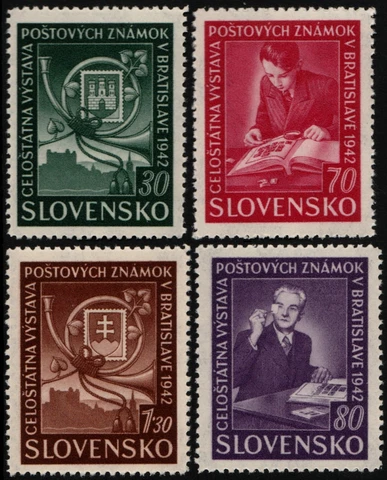 ✔️ SLOVAKIA 1942 - PHILATELIC EXPO - SC.70/73 MNH OG [SK098] Cover