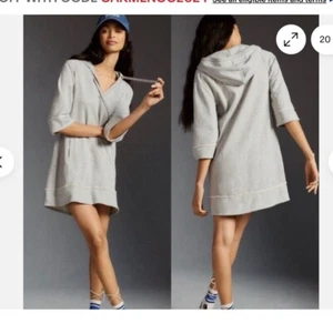 Anthropologie x Daily Practice Kleid Gr. L grau Sport Hoodie Tunika Taschen EG - Bild 1 von 13