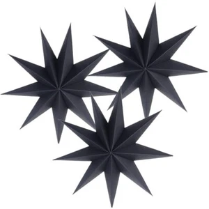 Black Star Ornaments 3PCS 12" Hanging Decorations for Wedding Birthday - Picture 1 of 3
