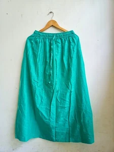 Indian Long Cotton Teal Green Solid Skirt Women's Clothing Partywear Skirts US - Picture 1 of 2