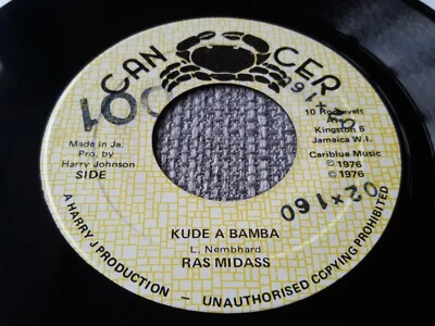 RAS MIDASS  KUDE A BAMBA  /  CONGO DUB  JA  CANCER  1976  7"  EX - Image 1 of 3