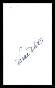 Tarjeta de índice Vanna White Wheel of Fortune autografiada 3x5 Beckett auténtica - Imagen 1 de 2
