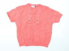 Merry gold Womens Pink Acrylic Basic T-Shirt Size S Crew Neck