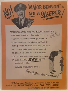 The Private War of Major Benson 1955 Original Vintage Movie Trade Print Ad (1) - Picture 1 of 2