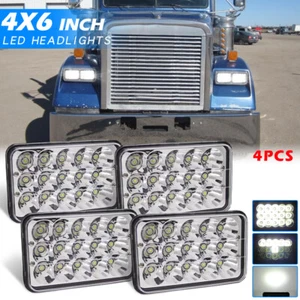 4X6" LED Headlights For Freightliner FLD120 1988-2011 FLD112 1991-06 H4656 4651 - Picture 1 of 14