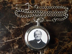 JOE COCKER CHROME POCKET WATCH WITH CHAIN (NEW)  - Picture 1 of 2