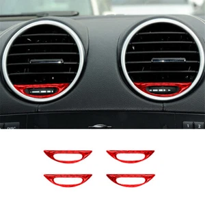4Pcs For Benz M-Class W164 ML350 2006-2011 Red Carbon Fiber Air Vent Outlet Trim - Foto 1 di 9