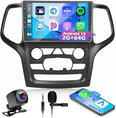 Hikity [2+64G] Android 13 Stereo for Jeep Grand Cherokee LHD 2014-2020, 9 Inch - Image 1 of 4