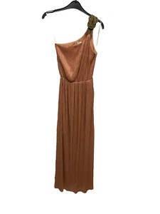 miss selfridge one shoullder orange/gold dress size 6 - Picture 1 of 10