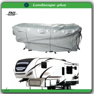 33'-37' FT 4-Ply 5TH Wheel RV Motorhome Camper Storage Waterproof Cover Gray - Picture 1 of 20