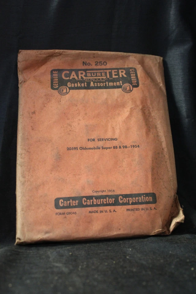 Прокладка карбюратора винтажная Carter новая из старых запасов в ассортименте No 250 Oldsmobile Super 88 1954 - Изображение 1 из 1