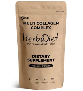 Multi Collagen Peptides Powder - Type I , II, III, V, X - Hydrolyzed Protein - Picture 1 of 3