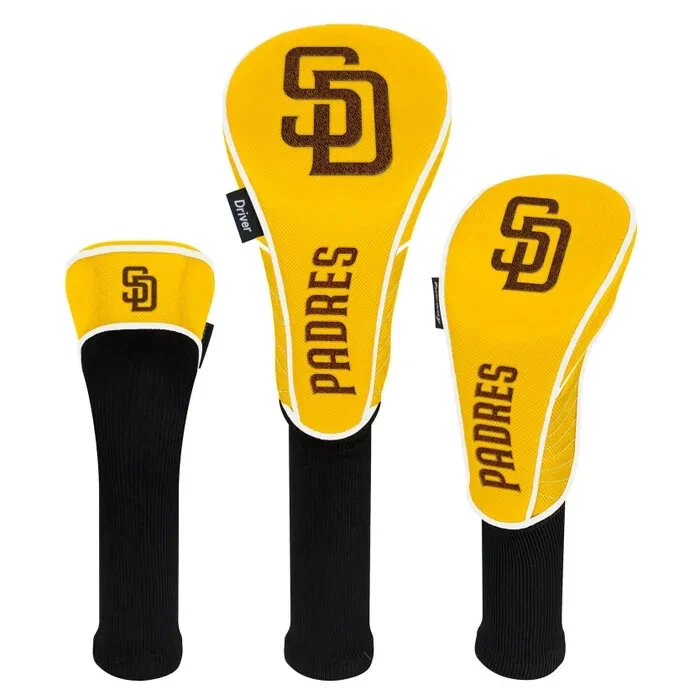 JUEGO DE FUNDA DE CABEZA DE GOLF DE NYLON DE ALTA CALIDAD SAN DIEGO PADRES LOGOTIPO BORDADO MLB Foto 1 de 1