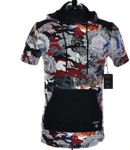 MEN'S SWITCH MONEY PRINT SHORT SLEEVE HOODIE T-SHIRT - Picture 1 of 14