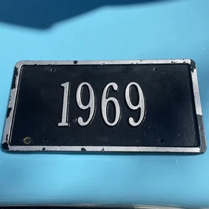 Vintage 1969 Show Room DEALER License Plate Plaque HEAVY METAL Chevy Camaro Z28 - Picture 1 of 15