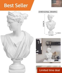 Elegant 12.5-Inch Diana Bust - Classic Greek Sculpture for Artistic Homes - Picture 1 of 10