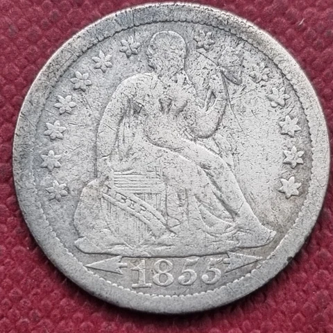 1855 Seated Liberty Dime 10c Better Grade  #31175 Cover