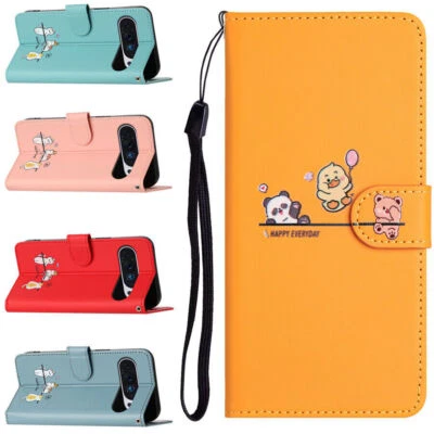 Printed Cat Panda Bear Wallet Phone Case For Google Pixel 7 8 9 Pro XL 8A 7A  - Image 1 of 4