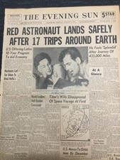 Cosmonaut Titov - Soviet Space Flight - Front Page - 1961 Baltimore Newspaper