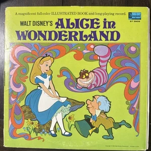 Walt Disney's Alice in Wonderland Vinyl Record w Book Disneyland - Picture 1 of 4