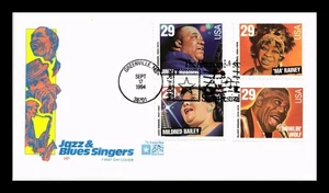 DR JIM STAMPS US COVER JAZZ & BLUES SINGERS LEGENDS OF MUSIC FDC COMBO HF CACHET - Picture 1 of 2