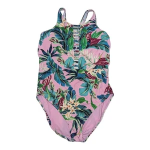 Miraclesuit Vintage Floral Leah Swimsuit High Neck One Piece Multi Pink X-Large - Picture 1 of 4