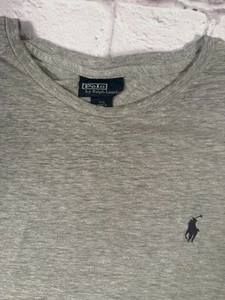 Polo Ralph Lauren Grey Solid Short Sleeve T-Shirt Mens XXL 2XL Cotton Blend - Picture 1 of 7