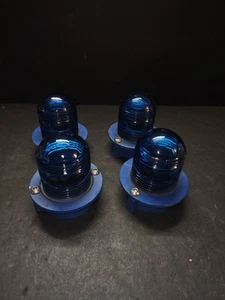 VINTAGE AIRPORT RUNWAY LIGHTS BLUE lot Of 4 - Picture 1 of 3