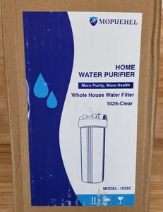 Filtro purificador de agua para toda la casa Mopuehel 1025C - Carcasa transparente - Caja abierta - Imagen 1 de 7